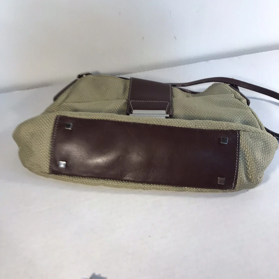 Bolso de Hombro Antonio Melani Teniente Cuero Verde/Marrón Foto 2 de 4