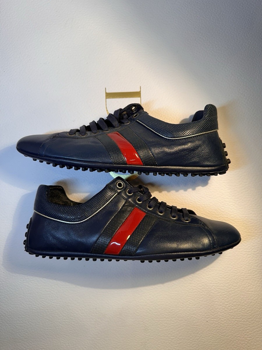 Gucci Driver Lace Up Navy Blue Leather Sneakers UK6.5 | eBay UK