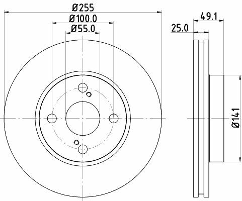 2X Hella 8DD 355 110-431 Bremsscheibe FüR Toyota-image