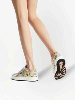 $1250 Designer JIMMY CHOO Women Snake Skin Style Logo Shoes Fashion  Sneakers 35