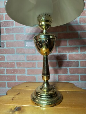 Vintage Brass Glass Hurricane Table Lamp 26 Vintage Brass Glass Hurricane Table Lamp 26