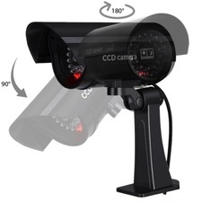 Set of 2 Waterproof Dummy Fake Surveillance Security Camera Imitation LED Light