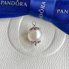 Authentic Pandora Silver White Pearl Flower SINGLE Compose Earring #290616P