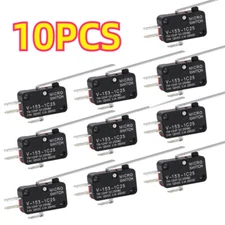 Lot (10) Micro Limit Switch V-153-1C25 with 2" 50.8mm Hinge Lever 15A 125/250VAC