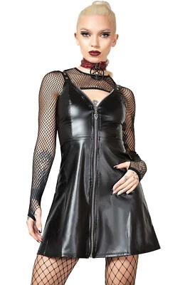 KILLSTAR Minikleid - Other Worlds Gothic Nieten Okkult Träger Totenschädel Punk - Bild 1 von 4