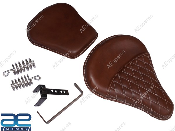 Vorne Hinten Braune Leder Sitz Mit Passform FüR Royal Enfield Klassisch 350 500-image