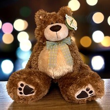 First  Main Teddy Bear Plush Stuffed Animal Toy Witherspoon Green Bow W/ Tags