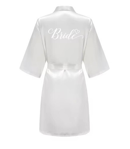 Red Wedding Robe Bridesmaid Bridal Party Gift Kimono Satin Robe - Imagen 2 de 22