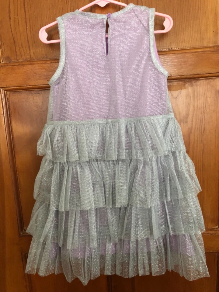 Vestido de Fiesta Sophie Catalou Talla 5 Lavanda y Plateado Sin Mangas Algodón Forrado Nuevo con Etiquetas Foto 4 de 4