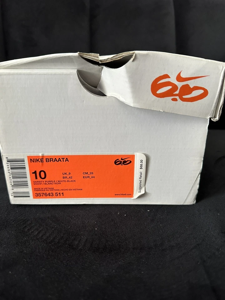 Nike Braata 6.0 357643 511 Sb Zapatillas de Skate a Cuadros Sb Raras Janowski Ds 10 Nuevas Foto 3 de 4