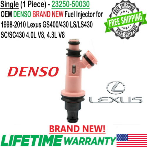 New Genuine 1/Piece DENSO Fuel Injector For 1998, 1999, 2000 Lexus