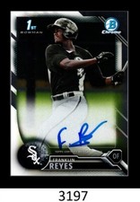 1-2016 BOWMAN CHROME PROSPECTS AUTO FRANKLIN REYES WHITE SOX QTY