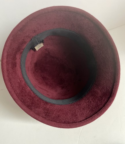 Burberry 100% Filz Fedora Style Burgund England M - Bild 6 von 8