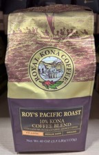 Hawaii ROYAL KONA Coffee ROY'S PACIFIC ROAST 10 KONA COFFEE BLEND GROUND 40oz