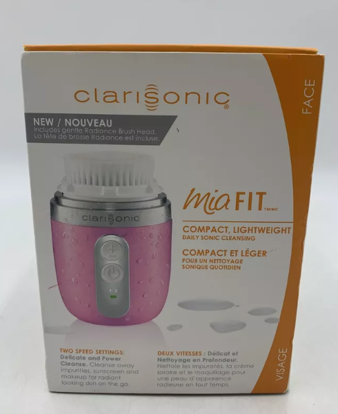 New in Box Clarisonic Mia Fit Skin Cleaning Face Brush PINK WHITE