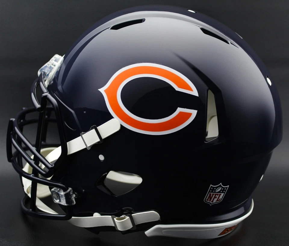 *PERSONALIZADO* Casco de fútbol americano edición CHICAGO BEARS NFL Riddell VELOCIDAD BRIAN URLACHER Foto 3 de 4