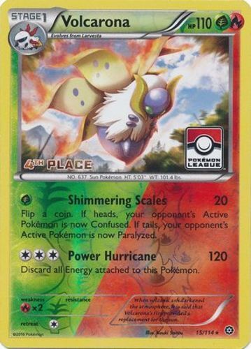 1x Volcarona - 15/114 - 4th Place League Promo NM-Mint Pokemon Organized Play Pr