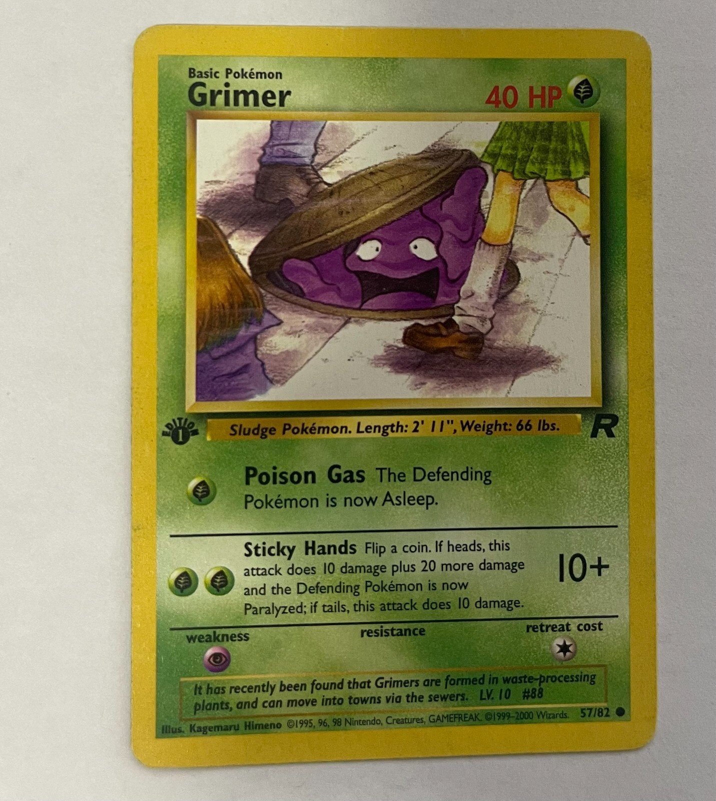 Grimer 57/82 1st Edition Team Rocket Pokémon WOTC Mint First Edition