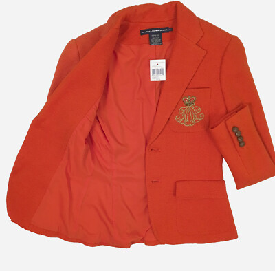 NEW Polo Ralph Lauren Womens Blazer (Jacket)! Orange Big NEW Polo Ralph Lauren Womens Blazer (Jacket)! Orange Big