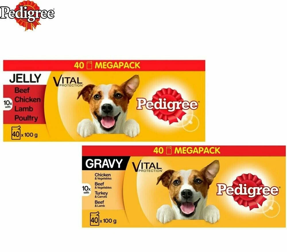 New 40 x Pedigree Dog Food Pouches Mixed Selection in Gravy Or Jelly Mega 100g
Opens in a new window