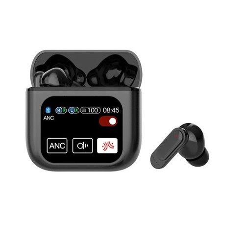 Black Bluetooth 5.4 Wireless Headphone Visible LED Touchscreen Earphones - Picture 6 of 17