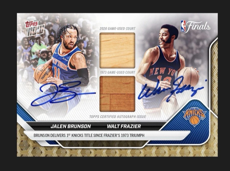 TOPPS NOW New York Knicks 1 Card *NBA CHAMPIONS* * 1/1 QUAD AUTO* Presale*read view 2
