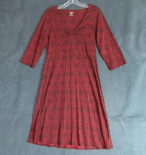 Toad & Co Rosalinda Dress Womens Medium Red Organic Cotton Tencel Hipster Work