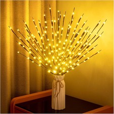 2PCS Twig Lights Lighted Branches Warm Yellow Willow Lights, 30Inch 20 LED Decor
