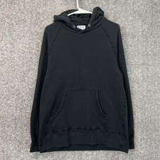 Velva Sheen Pullover Hoodie Mens Large Black Fleece Usa Made Vintage
