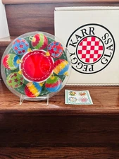Peggy Karr Art Glass 11” Ornamental Plate Christmas Ornaments Pattern NIB