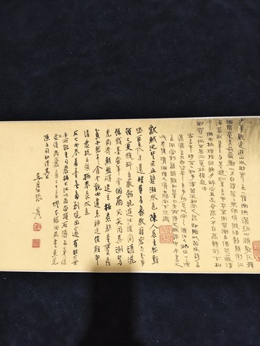 97 Zoll chinesisches altes langes Gemälde Seidenrollen Landschaft 湖山秋景von Zhang Daqian 张大千 - Bild 8 von 8