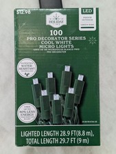 100 Pro Decorator Series COOL WHITE Micro LED String Lights Holiday Time