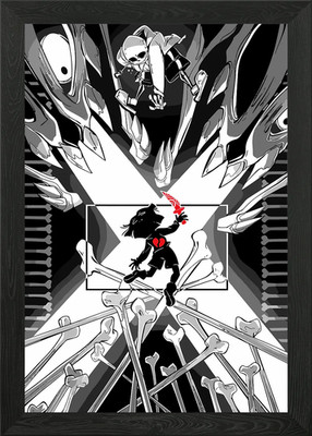 Undertale: Frisk vs. Sans gerahmtes Wandbild Poster Leinwanddruck Bild