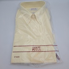 Vintage Arrow Dover Dress Shirt 17 32/33 Maize Yellow NOS Made in Costa Rica