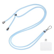 Phone Lanyard Adjustable with Patch for Smartphone Bright Blue 1 Pack
