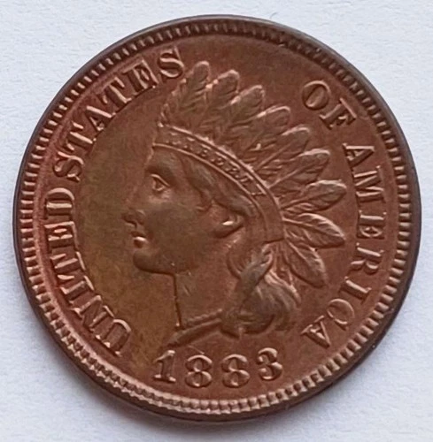 1883 Indian Head Cent Ch BU RB, Nice Grade Penny 1C coin