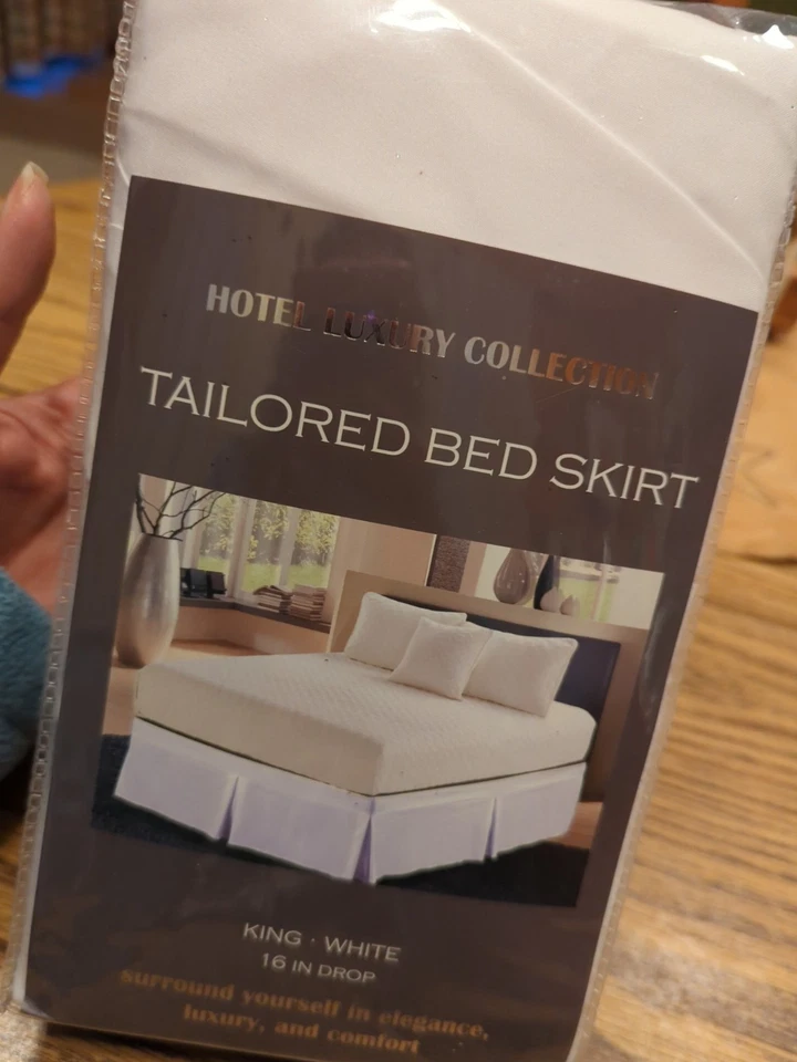 NEW Tailored Bed Skirt Hotel Luxury Collection King 16 Inch Drop White Color - Image 3 of 4
