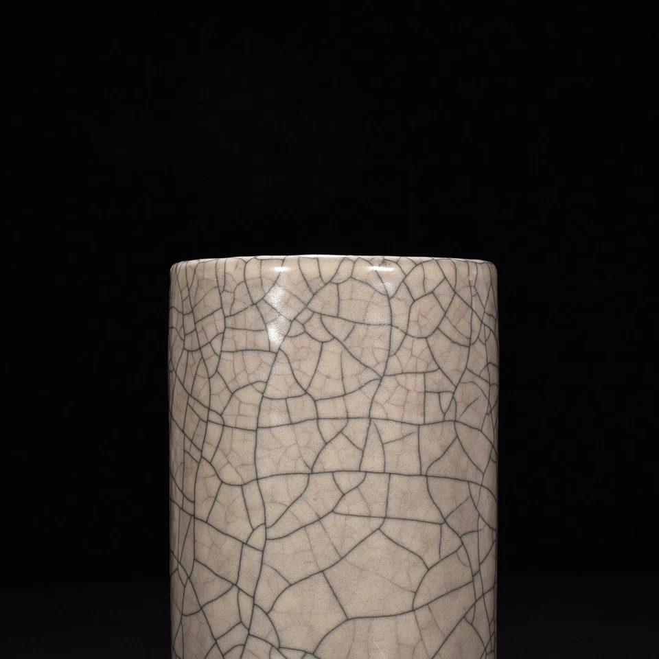 Olla de cepillo de esmalte beige horno Song Dynasty Ge horno 7,9" China Old Heritage Foto 2 de 4