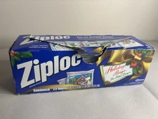 Ziploc Christmas Sandwich Size Holiday Gift Bags (14) Open Box (Year 2001)