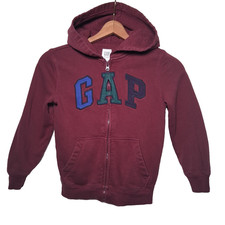 GAP Kids Hooded Sweatshirt Youth Small Full Zip Hoodie Spellout Athleisure