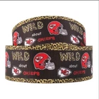 1 inch (1 yard) Chiefs Football Kansas City Grosgrain Ribbon YARDAGE DISCOUNTS**