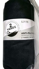 Anti-Pill Pre-Cut Plush Black Fleece Fabric- 2yards x 58" NEW