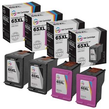 LD Ink Cartridge Replacements for HP 65 65XL High Yield 2 Black, 2 Color,