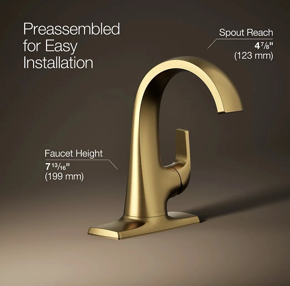 KOHLER Cursiva® Single-handle bathroom sink faucet, 1.2 gpm K-R30577-4D-2MB - Image 3 of 4