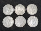 Morgan Silver Dollars-Philadelphia Mint Good Pre-1921 -6 Coins
