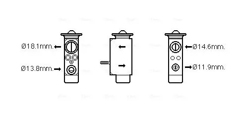 Air conditioning expansion valve R 134a FD1492 AVA QUALITY COOLING for FORD