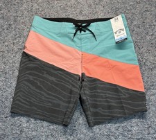 Billabong Board Shorts Men  s 34 Recycler T-Street Pro Color Block Mid Length