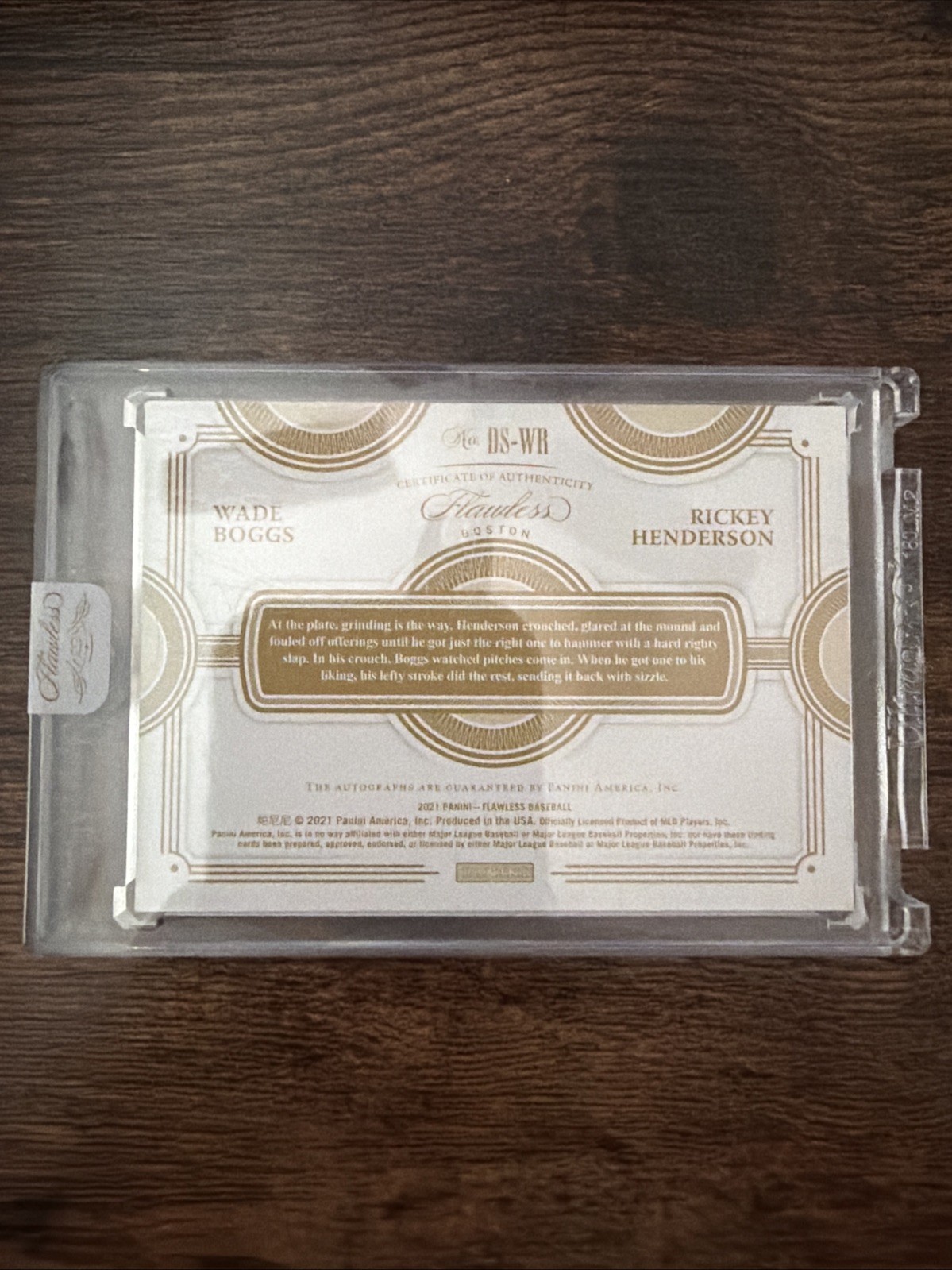 2021 Panini Flawless | Rickey Henderson Wade Boggs Dual On-Card Autos | 2/5!!! view 2