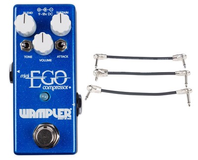 Wampler Mini Ego Compressor + Gator Patch Cable 3 Pack