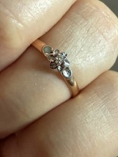 Gold ring With Diamond , hallmarked 585 Solid Gold 14ct Ring Size O(UK) , 7 US 